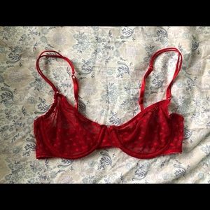 Red Lace Hearts Bra
